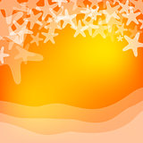 Orange sea and starfish illustration