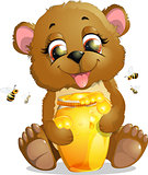 bear eats honey