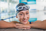Close up of female swimmer in pool at leisure center