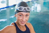 Female swimmer in the pool at leisure center