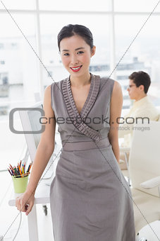 Pretty businesswoman smiling at camera