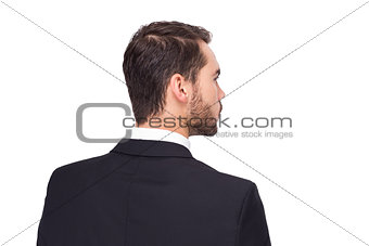 Elegant businessman in suit thinking