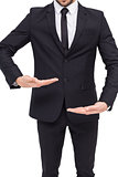 Businessman presenting something with his hands