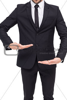 Businessman presenting something with his hands