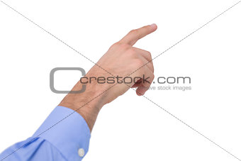 Hand of a businessman pointing something