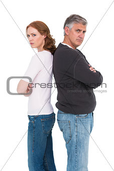 Casual couple not speaking after fight