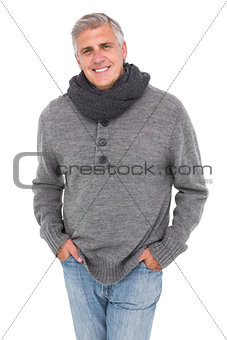 Casual man in warm clothing