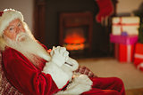 Santa claus relaxing on the couch