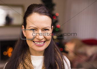 Portrait of a happy brunette