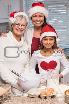 Multi-generation family baking together
