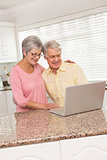 Senior couple using the laptop together
