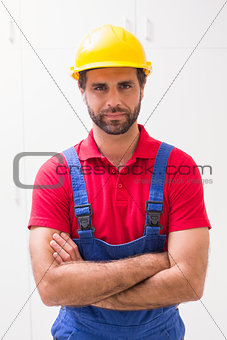 Construction worker looking at camera