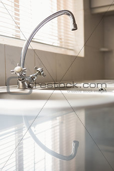 Brushed steel sink