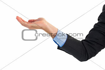 Close up of businessman with empty hand open