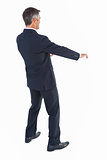 Businessman with his arms out
