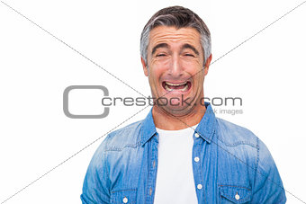 Portrait of a desperate man in casual clothes