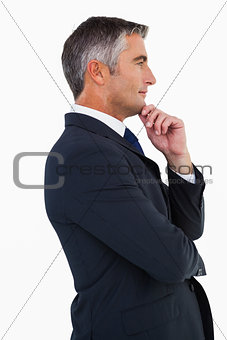 Elegant businessman in suit posing