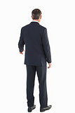 Elegant businessman standing and gesturing