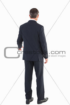 Elegant businessman standing and gesturing