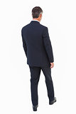 Rear view of a businessman posing