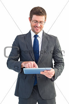 Businessman using his tablet pc