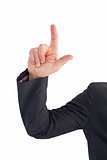 Businessman pointing with his finger