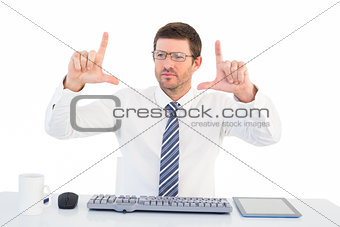 Businessman working at his desk