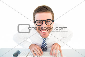 Businessman working at his desk