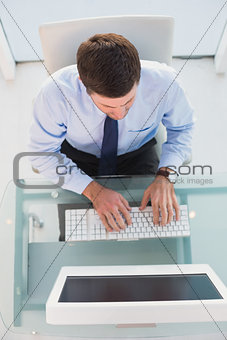 Businessman using his computer