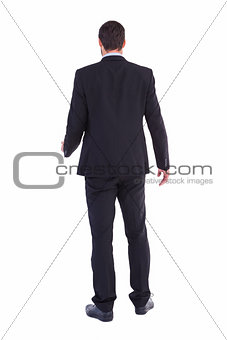 Rear view of businessman standing