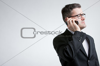 business man phoning with a mobile