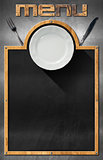 Blackboard with Plate and Cutlery