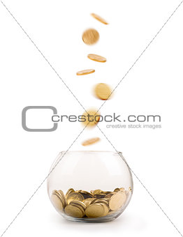 Jar of Money Isolated on a White Background