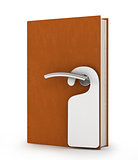 door handle in book, knowledge concept