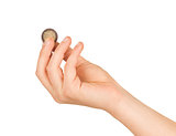 hand with coin