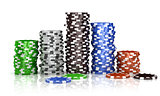 casino chips isolated on the white background