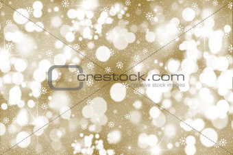 Gold Christmas snowflake background