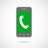 Handset sign in phone Icon Symbol. Flat Design collection.
