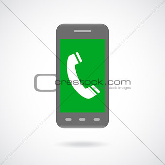 Handset sign in phone Icon Symbol. Flat Design collection.