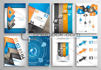 Set of Infographics,  Flyer and Brochure Designs,