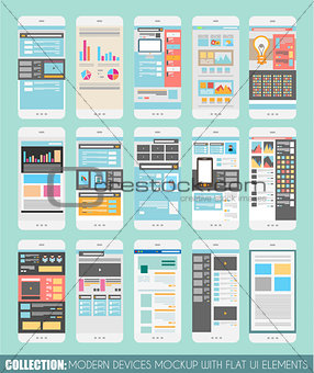 Set of Touch Screens mockup, Web Templates. Brochure Designs