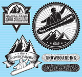 set of templates for extreme snowboarding