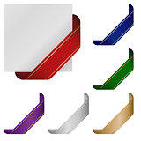 Blank corner ribbons in various colors