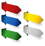 Blank corner ribbons in various colors
