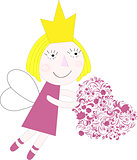 Princess with heart vector vector illustration