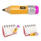 Set of Office Pencil and  Notebook.