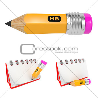 Set of Office Pencil and  Notebook.