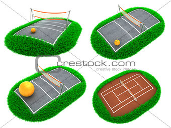 Sport Concepts - Set of 3D Illustrations.