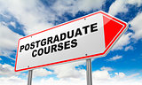 Postgraduate Courses on Red Road Sign.