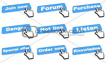 Web Buttons with Hand Cursor.
